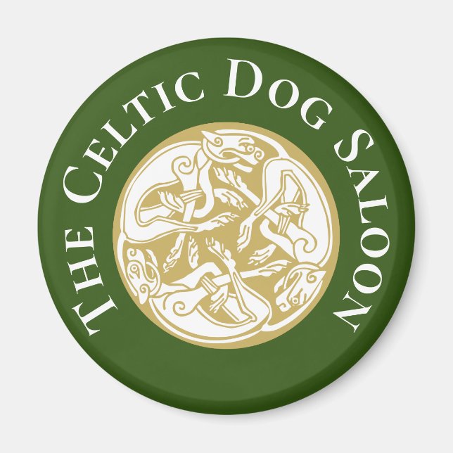 Gold Celtic Dog Trio Custom  Magnet (Vorne)