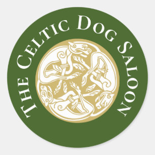 Gold Celtic Dog Trio Custom Runder Aufkleber