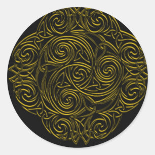 Gold Celtic Emblem Runder Aufkleber