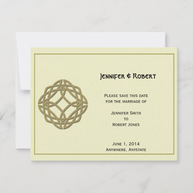 Gold Celtic Eternity Knot Save the Date (Vorderseite)