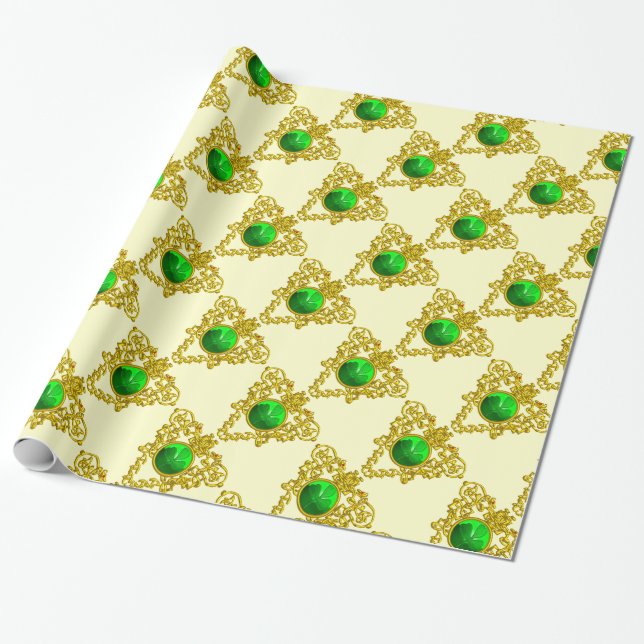 GOLD CELTIC HERART Saint Patrick's Day Geschenkpapier (Ungerollt)