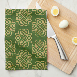 Gold Celtic Kleeblatt Muster Geschirrtuch