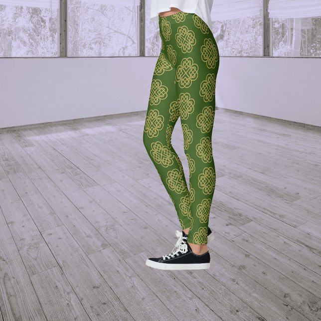 Gold Celtic Kleeblatt Muster Leggings (Von Creator hochgeladen)