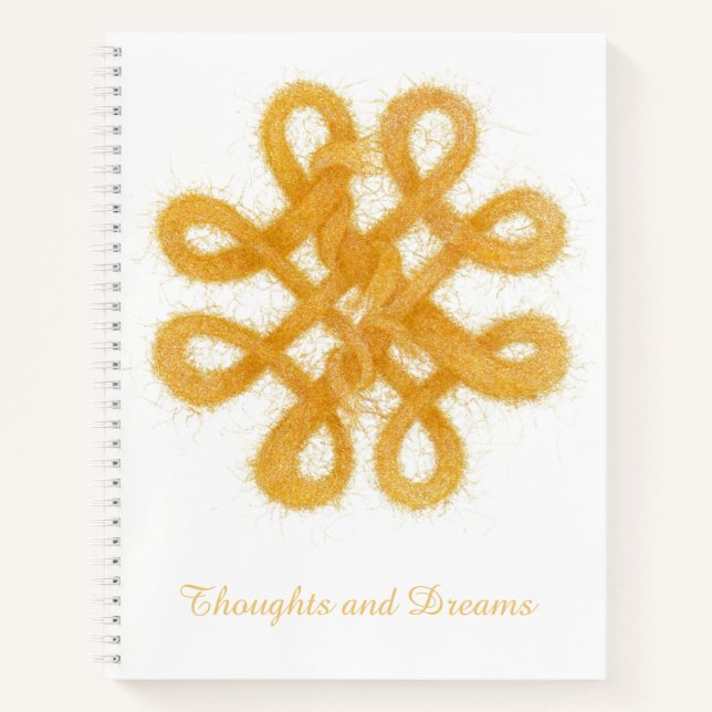 GOLD CELTIC KNOT 8.5x11 Spiral-Notebook Notizbuch (Vorderseite)