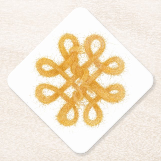 GOLD CELTIC KNOT Diamant Paper Untersetzer (Vorderseite)