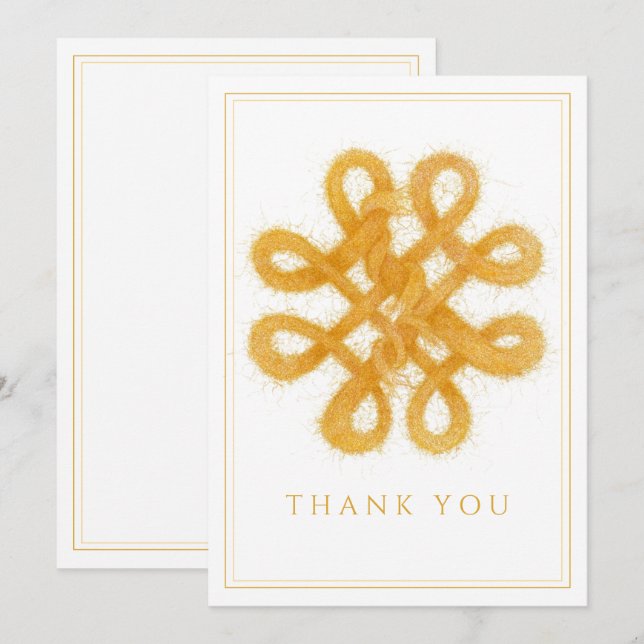 GOLD CELTIC KNOT Flat Danke Karte (Vorne/Hinten)
