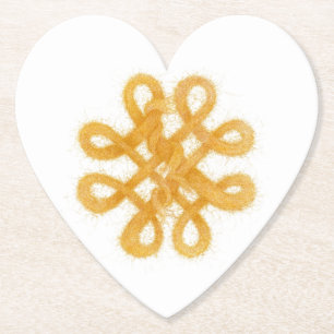 GOLD CELTIC KNOT Herzerpapier Untersetzer