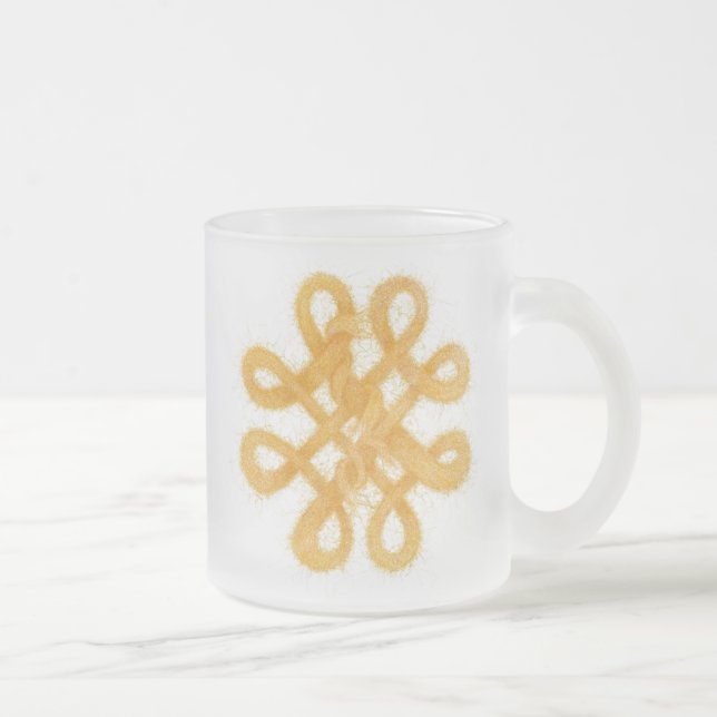 GOLD CELTIC KNOT Mattiert Glass Tasse (Rechts)