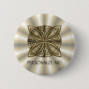 Gold Celtic Knot Original Artistic Design Button