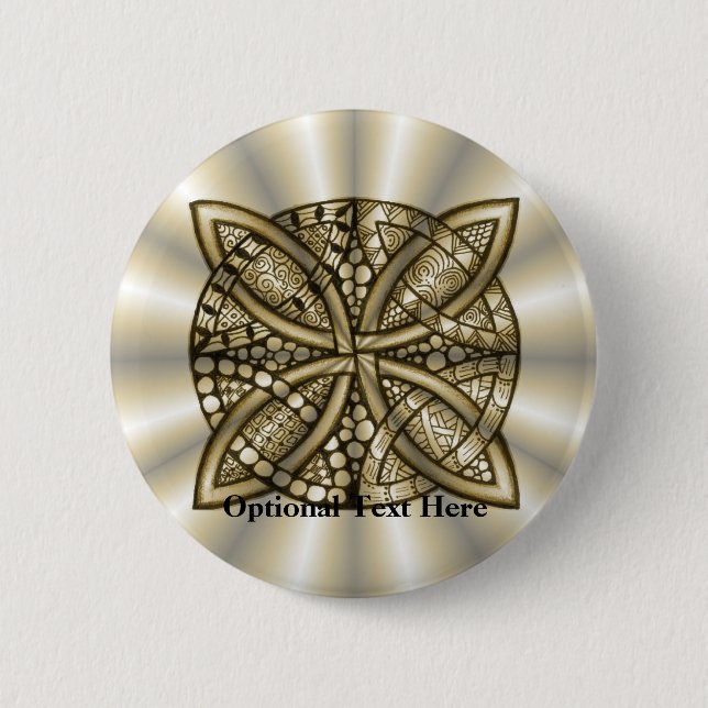 Gold Celtic Knot Original Artistic Design Button (Vorderseite)