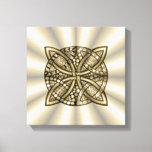 Gold Celtic Knot Original Artistic Design Leinwanddruck
