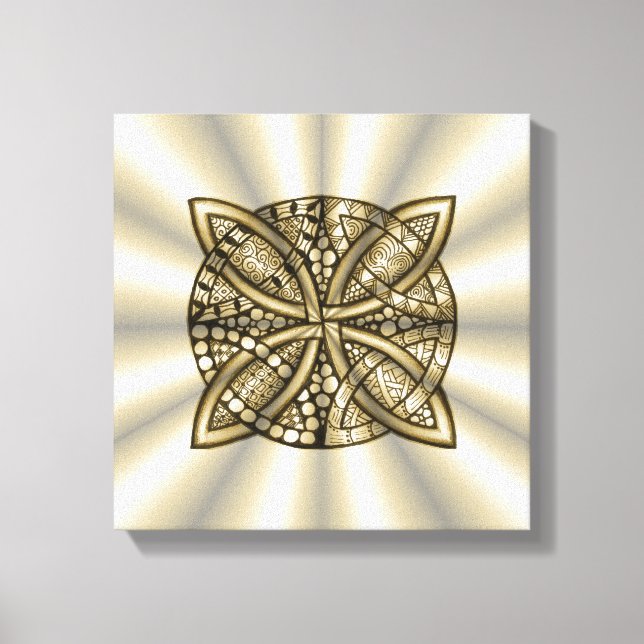 Gold Celtic Knot Original Artistic Design Leinwanddruck (Vorderseite)