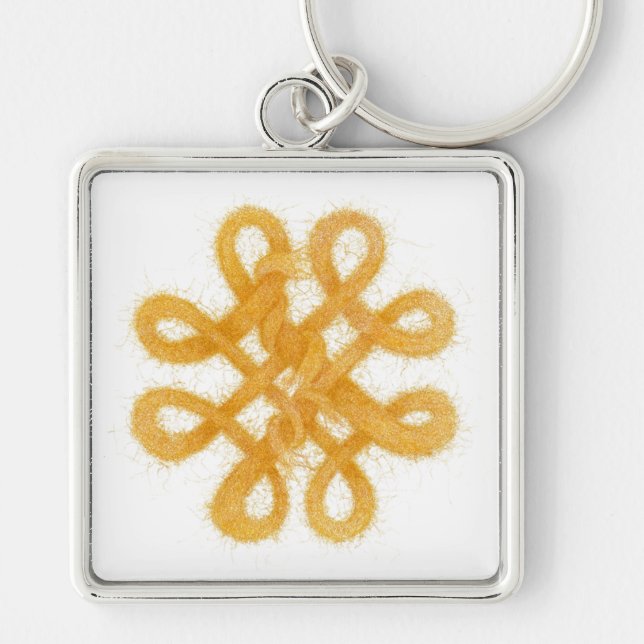 GOLD CELTIC KNOT Premium Square Schlüsselanhänger (Vorne)
