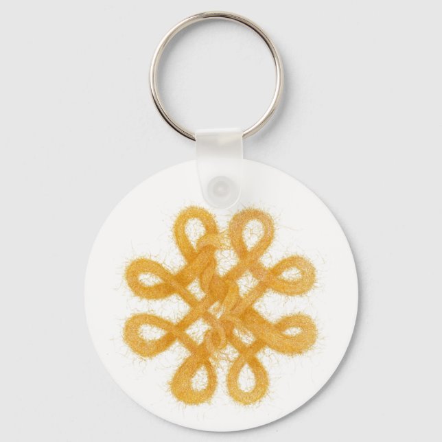 GOLD CELTIC KNOT Round Aluminium Schlüsselanhänger (Vorderseite)