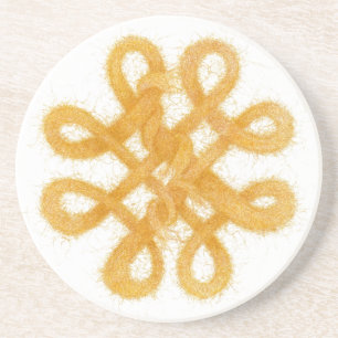 GOLD CELTIC KNOT Round Sandstone Untersetzer