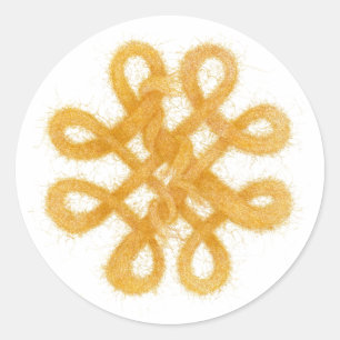 GOLD CELTIC KNOT Small Round Stickers