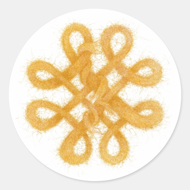 GOLD CELTIC KNOT Small Round Stickers (Vorderseite)