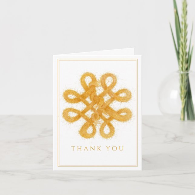 GOLD CELTIC KNOT Vielen Dank Notecard Karte (Vorderseite)