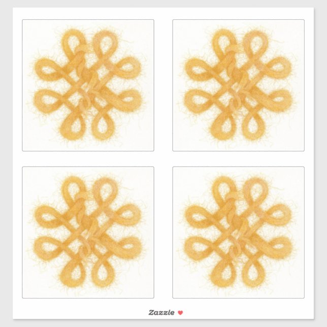 GOLD CELTIC KNOT Vinyl Stickers (4) Aufkleber (Blatt)