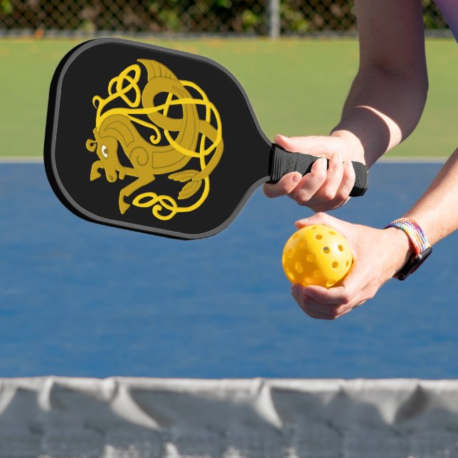 Gold Celtic Seepferd Pickleball Schläger (InSitu)