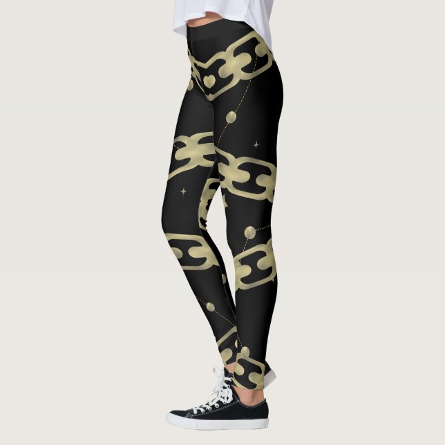 Gold Chain Imitate Gold Constellation Stars Moon Leggings (Links)