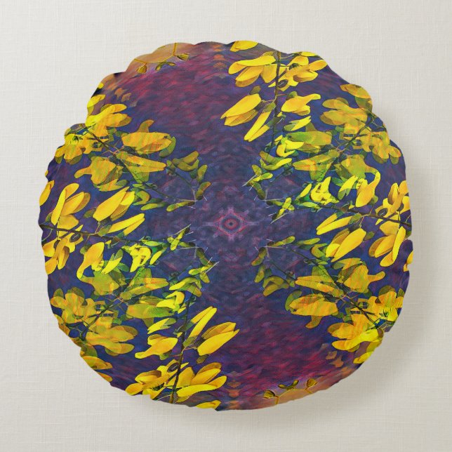 Gold Chain Loop Rundes Kissen (Vorderseite)