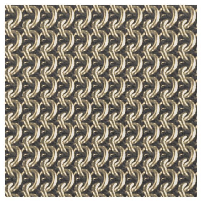 Gold Chainmaille Print Goth Muster Fabric Stoff (Nahaufnahme)