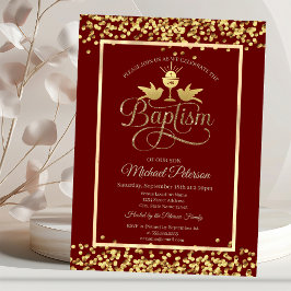 Gold Chalice Confetti Red Einladung