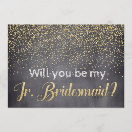 Gold & Chalkboard Werden Sie mein Jr. Bridesmaid Einladung