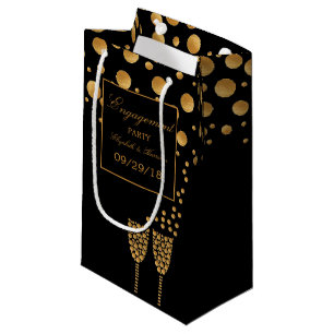 Gold Champagne Bubbles Engagement Party Kleine Geschenktüte