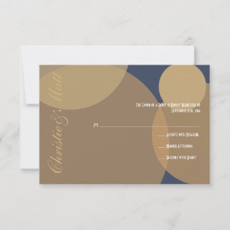 Gold Champagne Bubbles Modern Wedding RSVP Karte