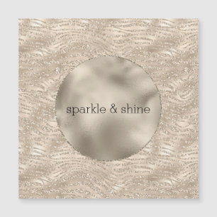 Gold Champagner Glitzer Zebra Print Glaver Magnetkarte