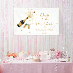 Gold Champagner Prost Neues Jahr Banner