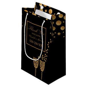 Gold Champagnerbläschen, Black & Gold Hochzeit Kleine Geschenktüte