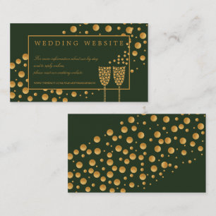 Gold Champagnerbläschen, Details zur Hochzeit von Begleitkarte