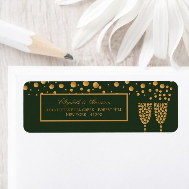 Gold Champagnerbläschen - Grün & Gold - Hochzeit (Insitu)