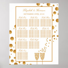 Gold Champagnerbläschen Hochzeitskarte Poster