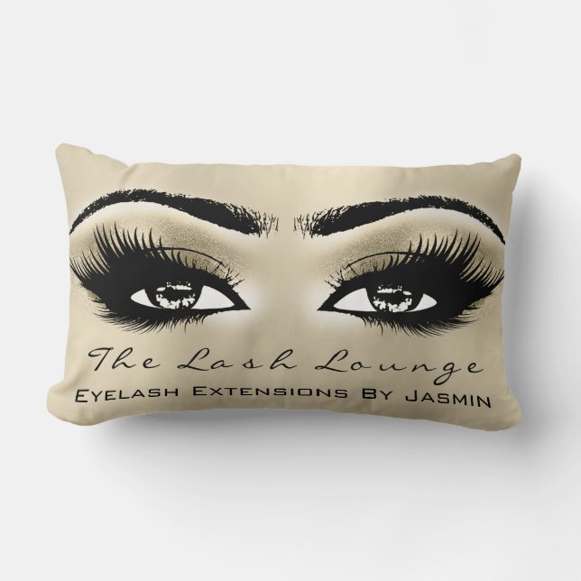 Gold Champaigne Makeup Eyes Lashes Beauty Lendenkissen (Vorderseite)
