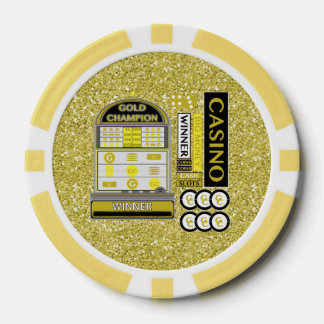 Gold Champion Slots Casino Imitate Glitzer Pokerchips