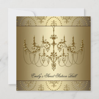 Gold Chandelier 16 . Geburtstag Party Einladung