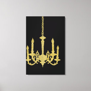 Gold Chandelier Leinwanddruck