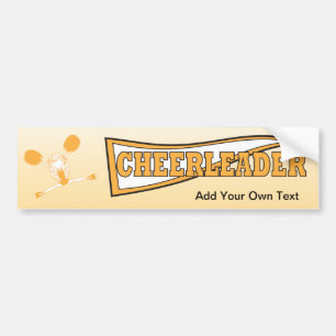 Gold Cheerleader Girl Silhouette Autoaufkleber