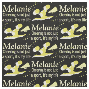 GOLD CHEERLEADING LEBEN PERSONALISIERT FABRIC STOFF