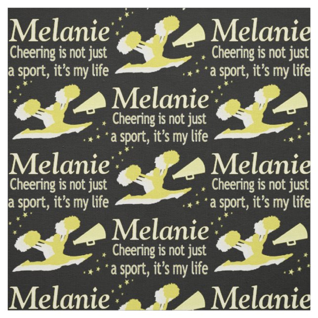 GOLD CHEERLEADING LEBEN PERSONALISIERT FABRIC STOFF (Muster)