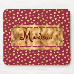 Gold Cheetah Burgundy Chic Elegant Stilvolle Trend Mousepad