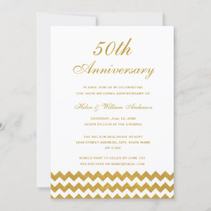Gold Chevron Einladung zur 50. Hochzeitstag-Feier