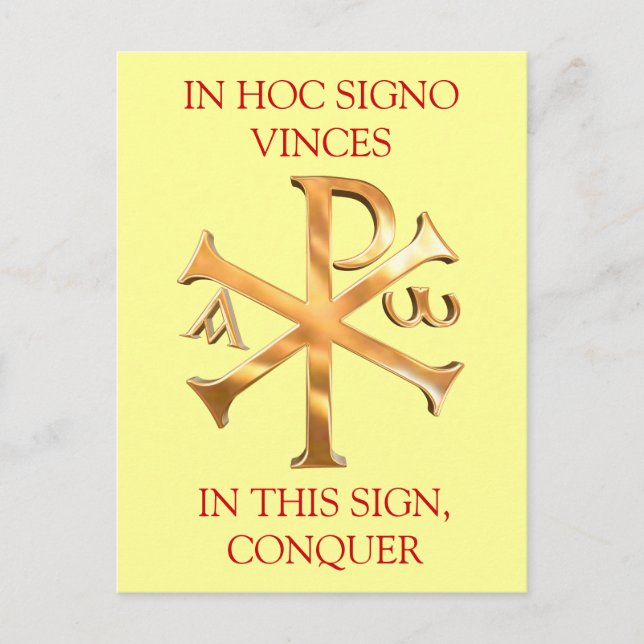 Gold Chi-Rho Postkarte (Vorderseite)