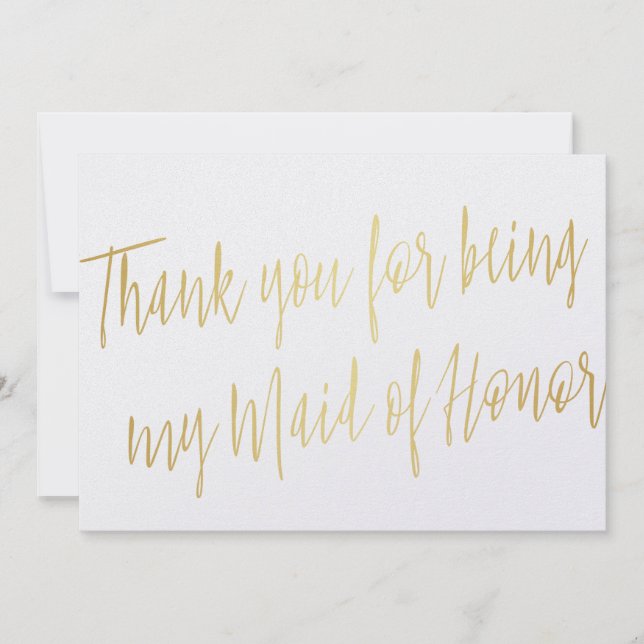 Gold Chic "Danke, dass du meine Trauzeugin bist" Dankeskarte (Vorderseite)