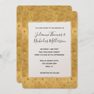 Gold Chic Dots Hochzeitseinladungen Einladung