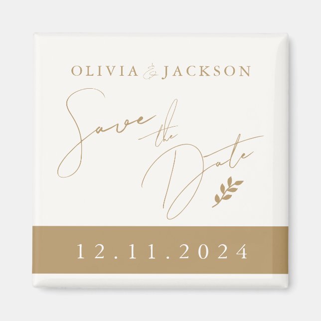 Gold Chic Speichern Sie das Date Magnet (Vorne)